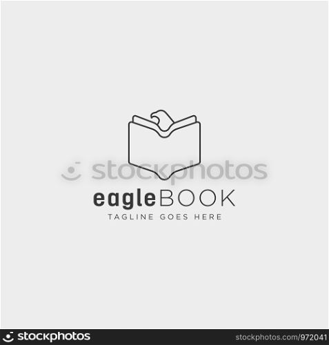 eagle or bird book education line logo template vector illustration icon element isolated - vector file. eagle or bird book education line logo template vector illustration icon element