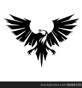 Eagle rising Wings Logo design vector template. Corporate heraldic Falcon Phoenix Hawk bird Logotype concept icon. Vector illustration. Eagle rising Wings Logo design vector template. Corporate heraldic Falcon Phoenix Hawk bird Logotype concept icon.