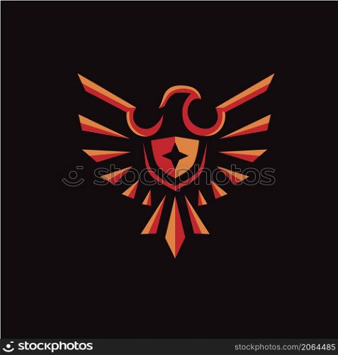 Eagle Star logo concept illustration. Star and eagle vector logo. Star and eagle abstract logo