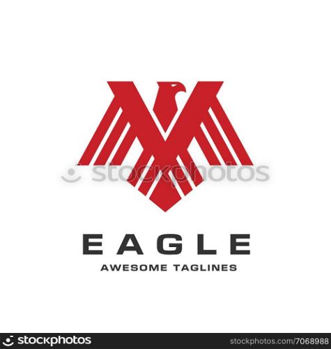 Eagle with creative wings logo Template, Hawk mascot graphic