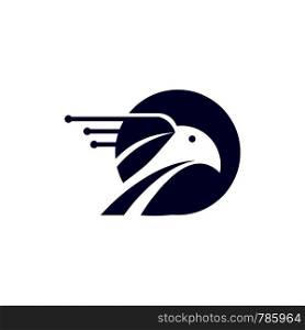eagle with technology logo template