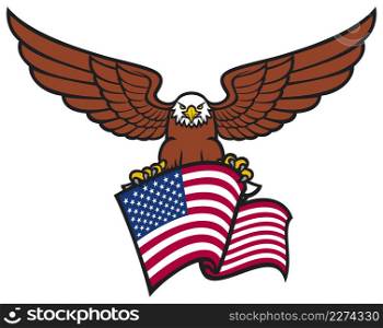Eagle with USA flag