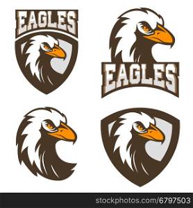 Eagles. sport team logo template. Design element for logo, label, emblem, sign. Vector illustration.
