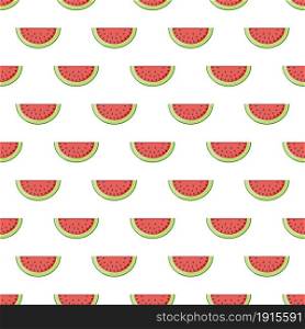 eamless pattern with watermelon slices. Summer fresh fruit background. Vector illustration in flat style. Seamless watermelon pattern.