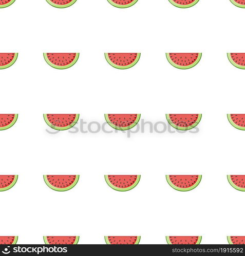 eamless pattern with watermelon slices. Summer fresh fruit background. Vector illustration in flat style. Seamless watermelon pattern.