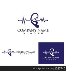 Ear care logo and symbol vector template