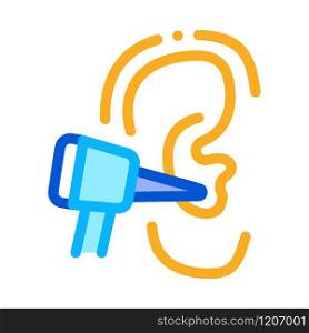 Ear Check Icon Vector. Outline Ear Check Sign. Isolated Contour Symbol Illustration. Ear Check Icon Vector Outline Illustration