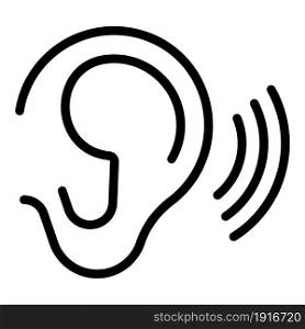 Ear concentration icon outline vector. Listening attention. Sound perception. Ear concentration icon outline vector. Listening attention