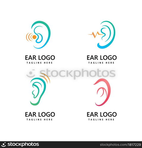 Ear,hearing logo icon vector design