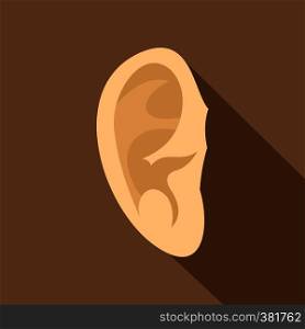 Ear icon. Flat illustration of ear vector icon for web. Ear icon, flat style