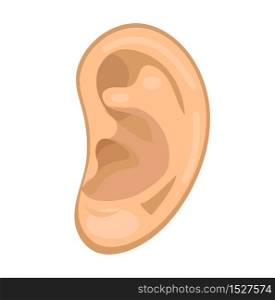 Ear icon flat style. Anatomy, medicine concept. Hearing sound. Isolated on white background. Vector illustration. Ear icon flat style. Anatomy, medicine concept. Hearing sound. Isolated on white background. Vector illustration.
