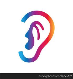 Ear icon vector logo template