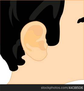 Ear of the person. The Organ of the rumour of the person ear.Vector illustration