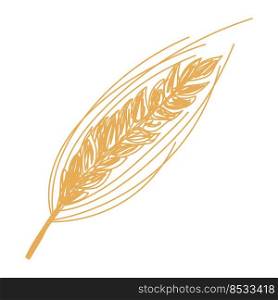 Ear of wheat sketch. Hand drawn vector illustration. Pen or marker doodle plant.. Ear of wheat sketch. Hand drawn vector illustration. Pen or marker doodle plant