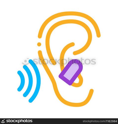 Ear Plug For Sleeping Icon Vector. Outline Ear Plug For Sleeping Sign. Isolated Contour Symbol Illustration. Ear Plug For Sleeping Icon Outline Illustration