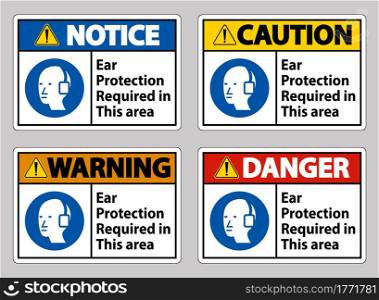 Ear Protection Required In This Area Symbol Sign