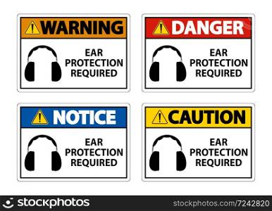Ear Protection Required Symbol Sign Isolate on transparent Background,Vector Illustration
