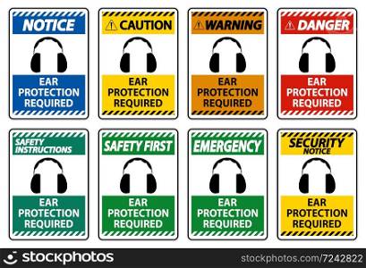 Ear Protection Required Symbol Sign Isolate on transparent Background,Vector Illustration