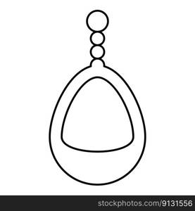 Ear-ring jewelry pendant earrings luxury bijou precious stone bijouterie adornment embellishment contour outline line icon black color vector illustration image thin flat style simple. Ear-ring jewelry pendant earrings luxury bijou precious stone bijouterie adornment embellishment contour outline line icon black color vector illustration image thin flat style