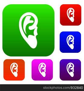 Ear set icon in different colors isolated vector illustration. Premium collection. Ear set collection
