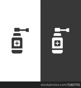 Ear spray icon. Flat pharmacy and medicine vector illustration