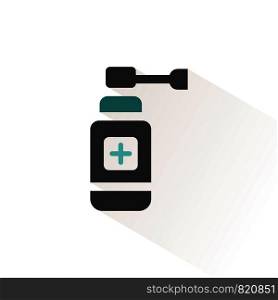 Ear spray icon with beige shadow. Pharmacy and medicine vector illustration