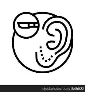 ear surgery line icon vector. ear surgery sign. isolated contour symbol black illustration. ear surgery line icon vector illustration