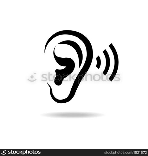 Ear vector icon hearing symbol vector illustration