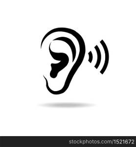 Ear vector icon hearing symbol vector illustration
