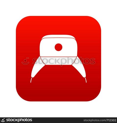 Earflap hat icon digital red for any design isolated on white vector illustration. Earflap hat icon digital red
