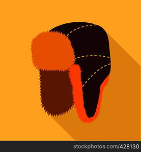 Earflap hat icon. Flat illustration of earflap hat vector icon for web. Earflap hat icon, flat style