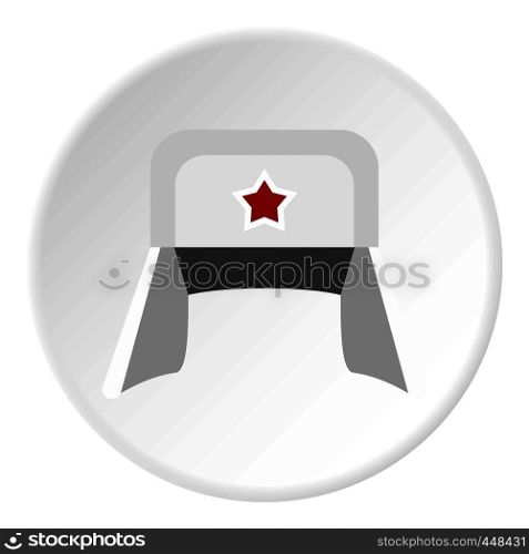 Earflaps icon in flat circle isolated vector illustration for web. Earflaps icon circle
