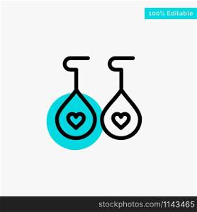 Earing, Love, Heart turquoise highlight circle point Vector icon