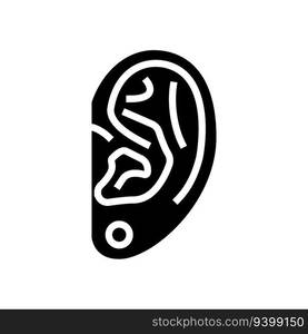 earlobe piercing fashion beauty glyph icon vector. earlobe piercing fashion beauty sign. isolated symbol illustration. earlobe piercing fashion beauty glyph icon vector illustration