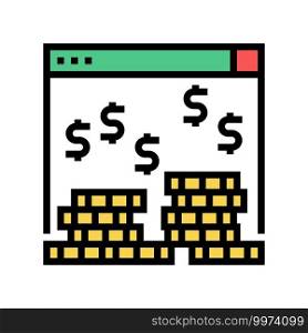 earning money in internet color icon vector. earning money in internet sign. isolated symbol illustration. earning money in internet color icon vector illustration