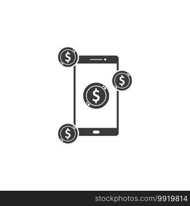 earning money with smartphone  icon vector illustration design template web