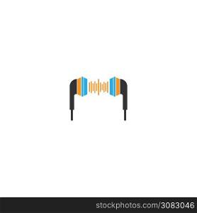 Earphone, earbuds icon flat design vector