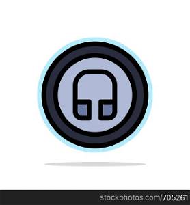 Earphone, Headphone, Basic, Ui Abstract Circle Background Flat color Icon