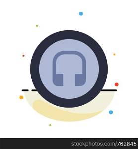 Earphone, Headphone, Basic, Ui Abstract Flat Color Icon Template