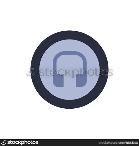 Earphone, Headphone, Basic, Ui Flat Color Icon. Vector icon banner Template