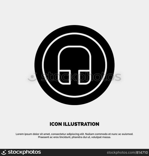 Earphone, Headphone, Basic, Ui solid Glyph Icon vector
