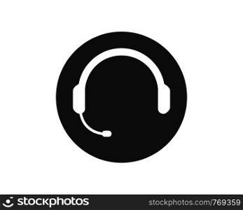 earphones icon logo illustration vector design