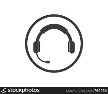 earphones icon logo illustration vector design