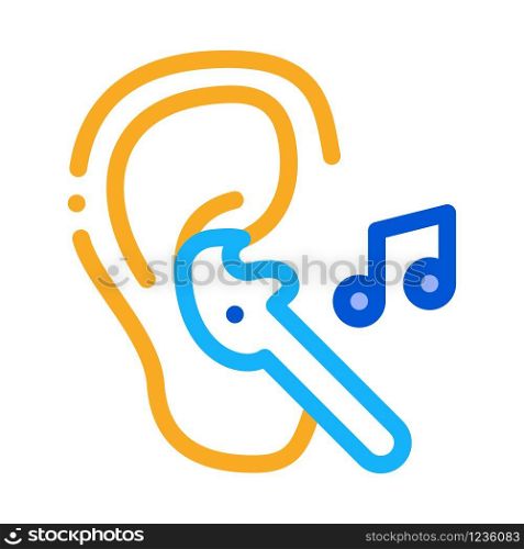 Earphones Music Icon Vector. Outline Earphones Music Sign. Isolated Contour Symbol Illustration. Earphones Music Icon Vector Outline Illustration