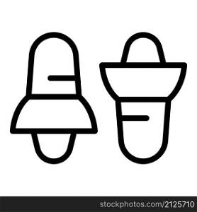 Earplugs reduction icon outline vector. Noise auditory. Listen protection. Earplugs reduction icon outline vector. Noise auditory