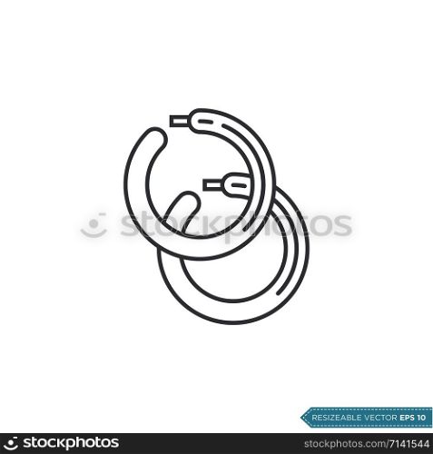 Earrings Accessory Jewelry Icon Vector Template Illustration Design