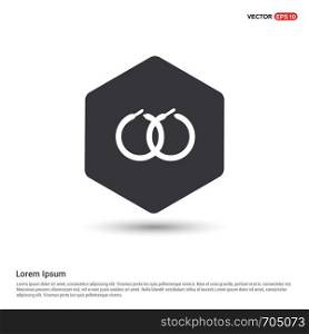 earrings pair Icon, Hexa White Background icon template - Free vector icon