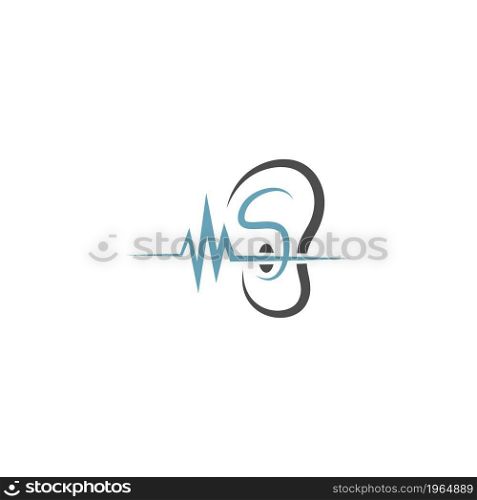 Ears logo icon flat design template vector