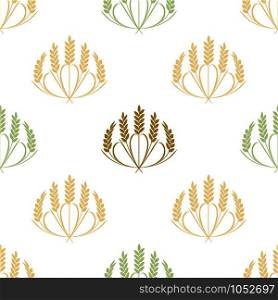 Ears of wheat and grains seamless pattern Vector illustration. Vector Ears of wheat and grains seamless pattern illustration