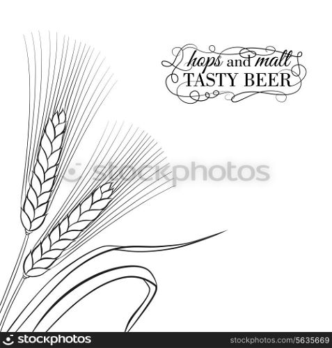Ears of Wheat visual graphic icons, ideal for beer labels. Vector illustration.
